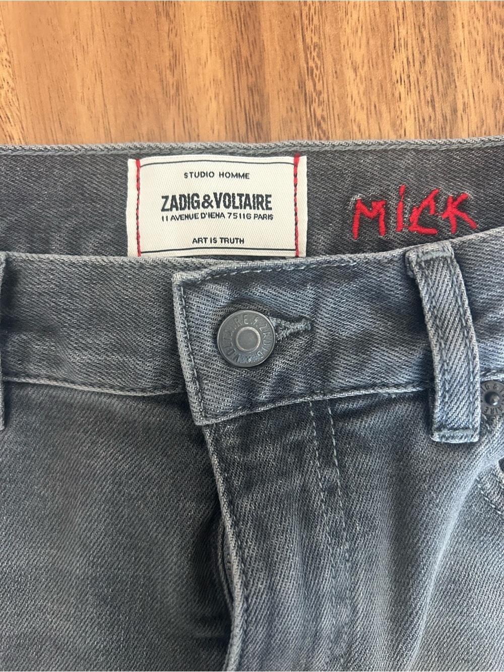 Zadig & Voltaire Slim Jeans size 29, in Black Wash - Picture 4 of 6